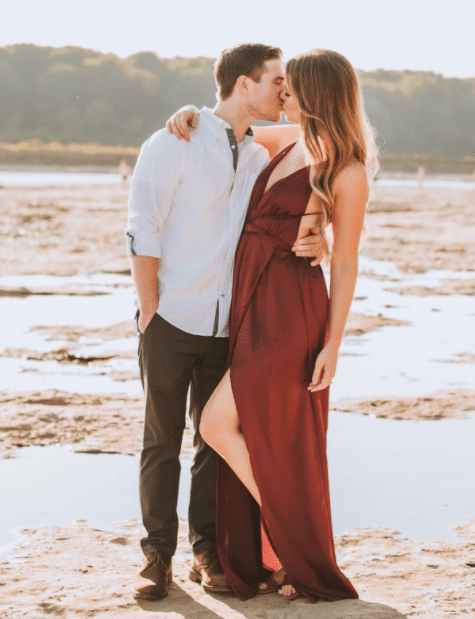 Sexy Red Dress for Beach Engagement Photos