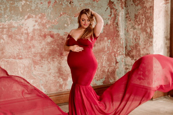 Sexy Red Mermaid Maternity Dress for Christmas Photos