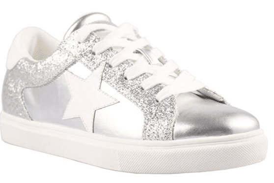 Silver and White All Star Sneakers for Women