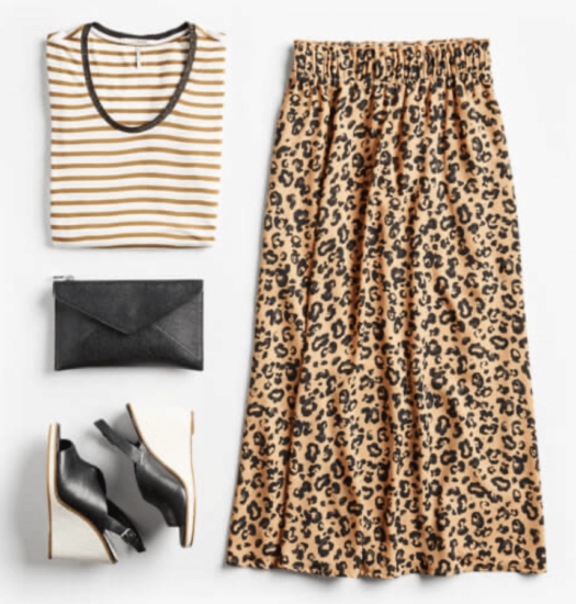 Stitch Fix Fall Outfit Idea with Leopard Print Skirt