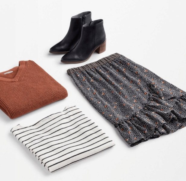 Stitch Fix Fall 2022 Skirt Outfit with Boots for Fall
