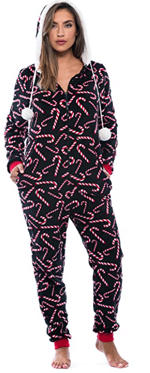 Women's Christmas Onesie with Candy Canes