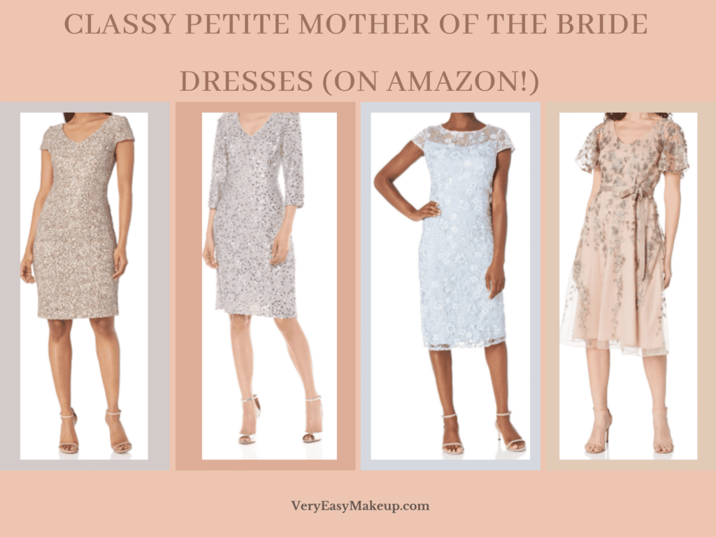 Classy and Elegant champagne Petite Mother of the Bride Dresses on Amazon by Very Easy Makeup