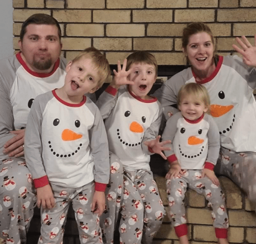 Cute Family with Matching Pajamas from Amazon