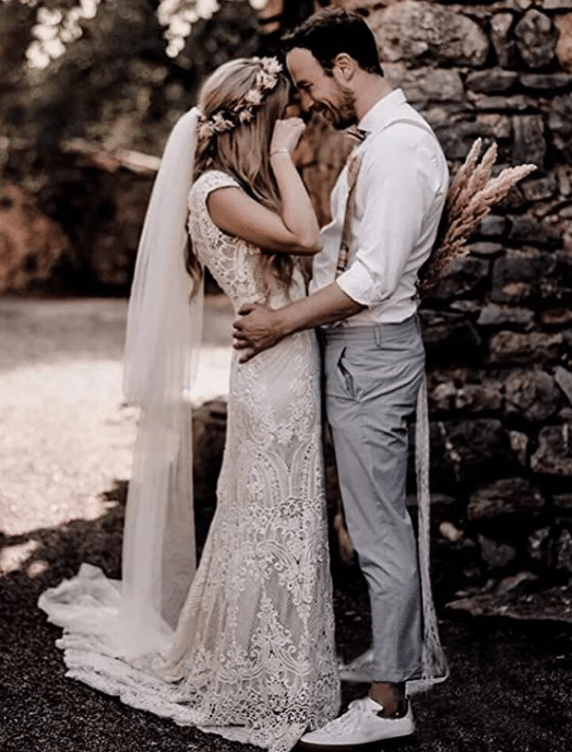 Delicate Lace Boho Wedding Romantic Dress