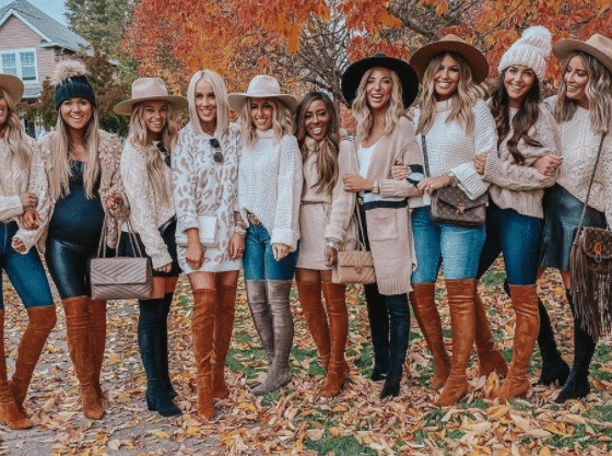 fall and winter outfits with thigh high boots