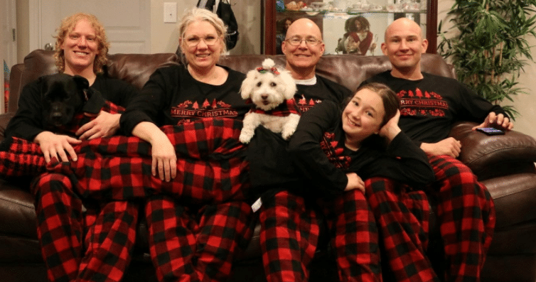 Family Matching Red and Plaid Pajamas