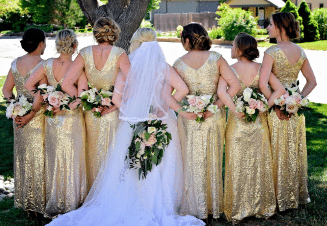 Gold Sequin Bridesmaid Dresses