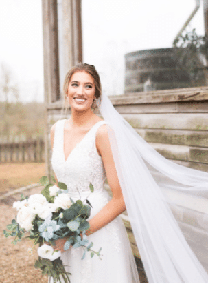 Lace V-Neck Wedding Dress Under $100 on Amazon