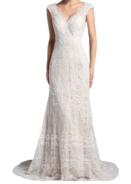 Lace boho wedding dress under $500