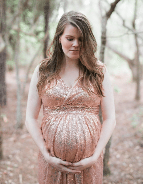 Light Pink and Blush Sequin Formal Maternity Dress