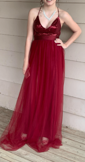Long Red Sequin Formal Dress for Prom