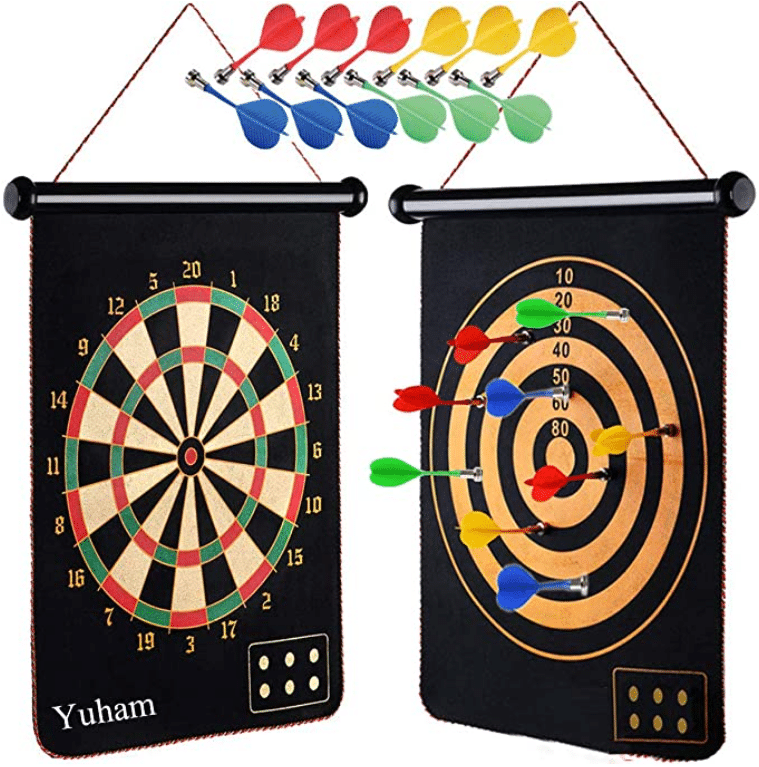 Magnetic Indoor Dart Board Gift for Adults and Teens