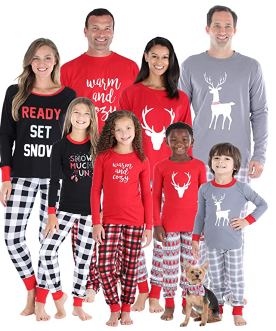 Christmas pajamas for dogs and the whole family on Amazon.