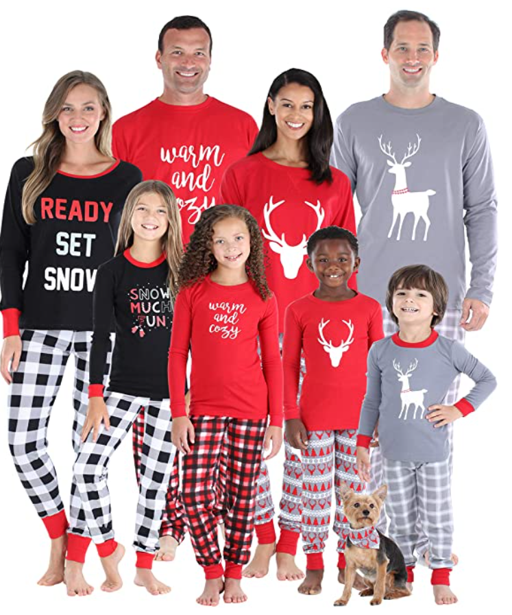 Matching Christmas and Holiday Pajamas for Family, Kids, and Dog