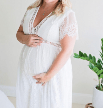 Maternity Boho Wedding Dress with Sleeves