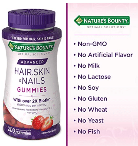Nature's Bounty Advanced Hair, Skin, Nails, 2X Biotin Gummies