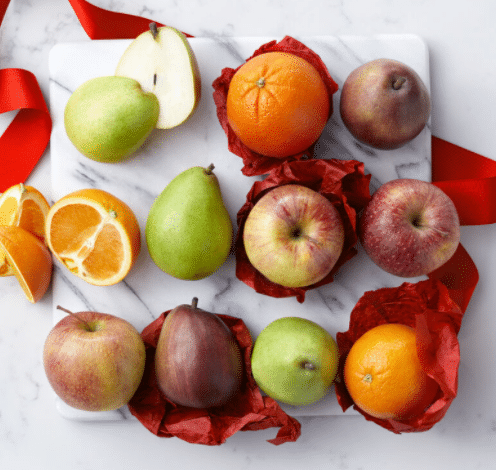 Oranges, Pears, and Apples for a Creative Christmas Eve Box Gift