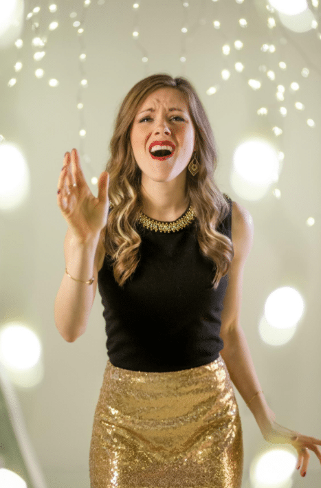 Outfit with Gold Sequin Long Skirt