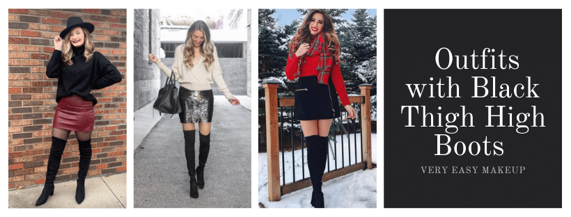Outfits with Black Thigh High Boots by Very Easy Makeup
