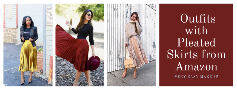 Outfits with Pleated Skirts and pleated skirt outfits from Amazon by Very Easy Makeup