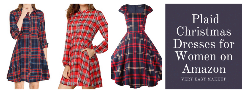 Plaid Christmas Dresses for Women on Amazon by Very Easy Makeup
