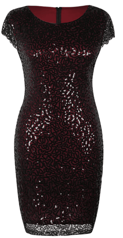 Burgundy and Red Sequin Christmas (Xmas) Dress