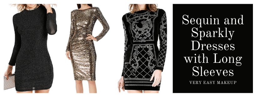 Sequin and Sparkly Short Dresses with Long Sleeves by Very Easy Makeup