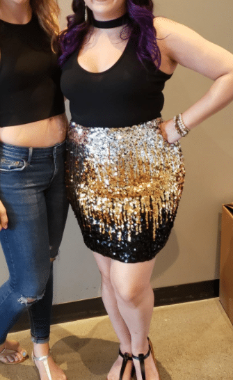 Sexy Gold and Black Sequin Skirt for Going Out