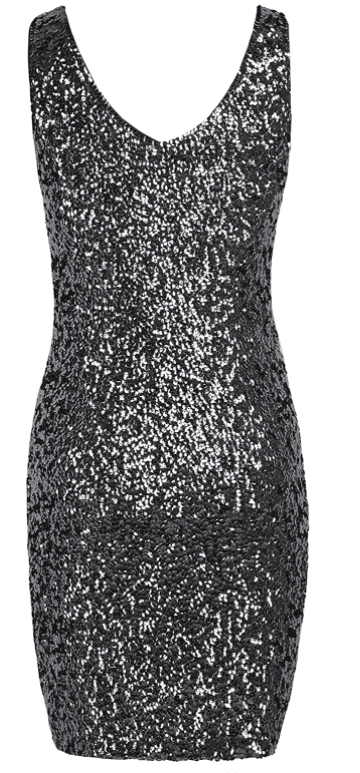 Short Black Sequin Sleeveless Iconic Party Dress for Xmas and New Year's Eve