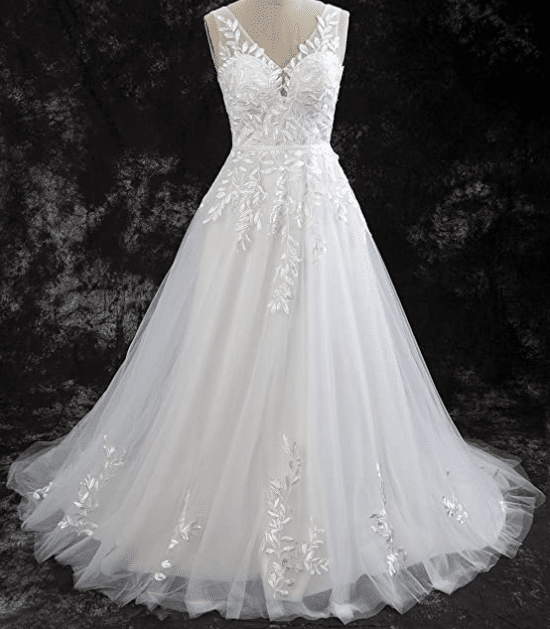 Vintage Boho Lace and Floral Wedding Dress
