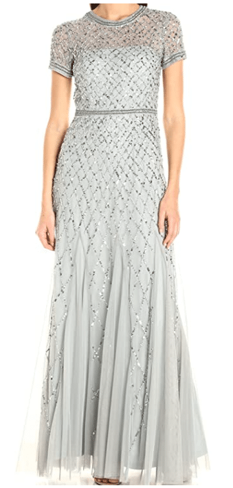 Adrianna Papell Short Sleeve Art Deco Dress