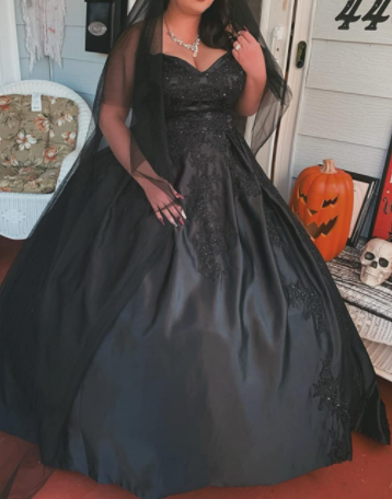 Black Plus Size Gothic Wedding Dress