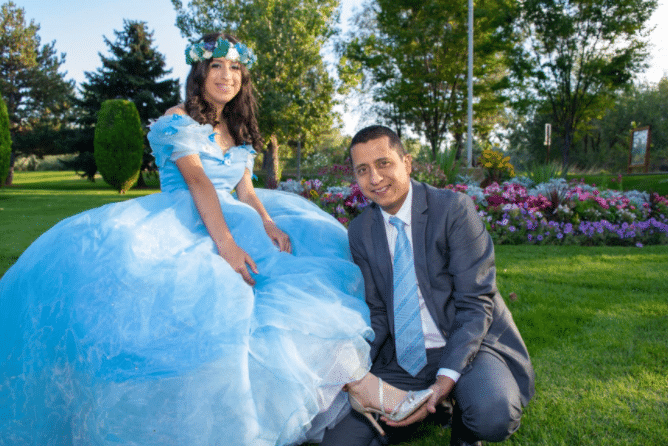 Blue Cinderella Quinceanera Dress