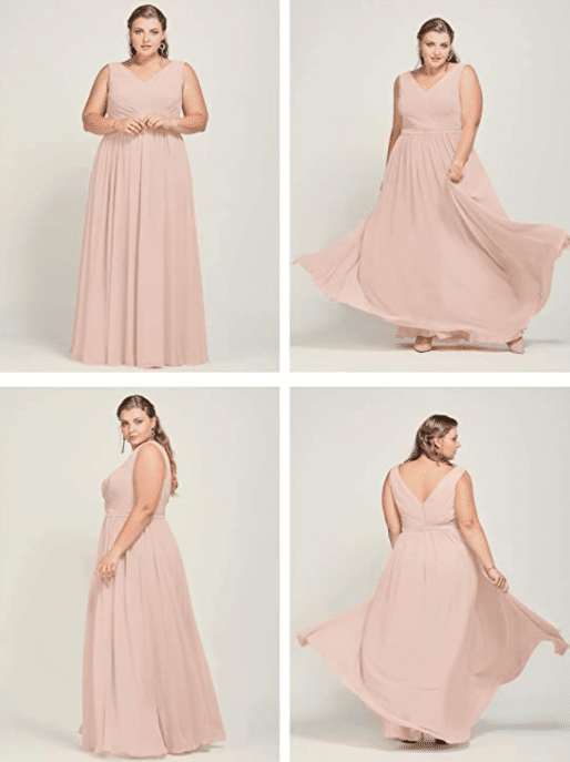Blush Bridesmaid Dress with Plus Size Available