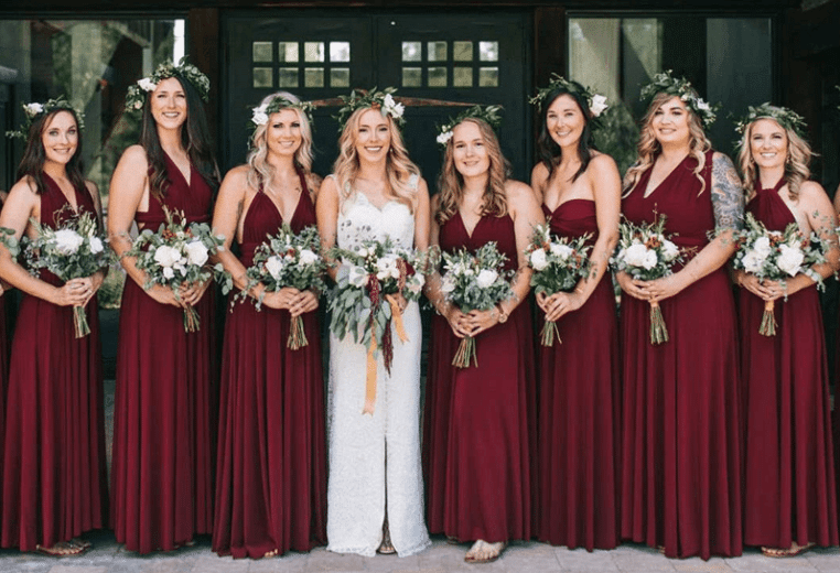 Burgundy Infinity Bridesmaid Dresses