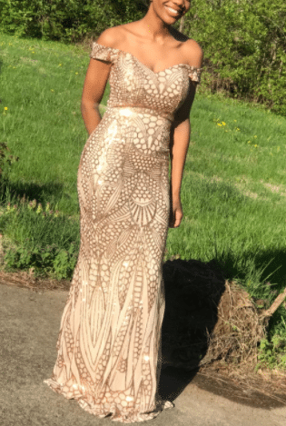 Gold Art Deco Prom Dress