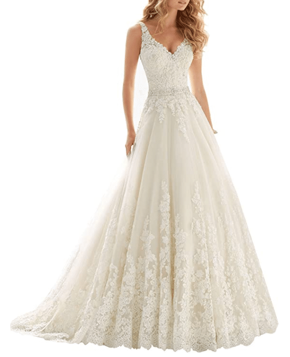 Hayley Paige Mori Lee Flounced Ball Gown Dress Dupe