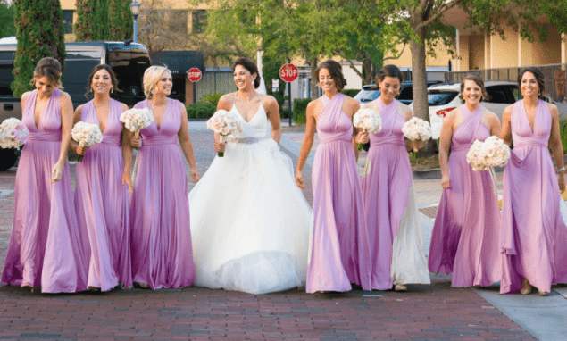 Lilac and Light Purple Infinity Bridesmaid Dresses