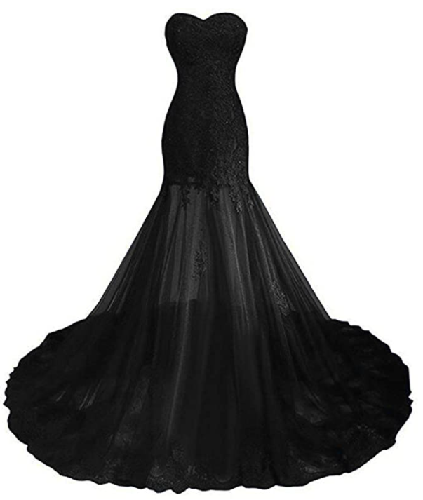 Mermaid Black Gothic Wedding Dress