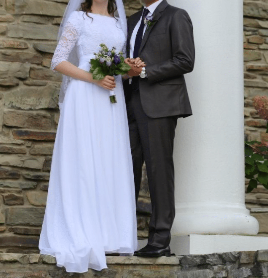 Modest Wedding Dress with Long Lace Sleeves Under 200