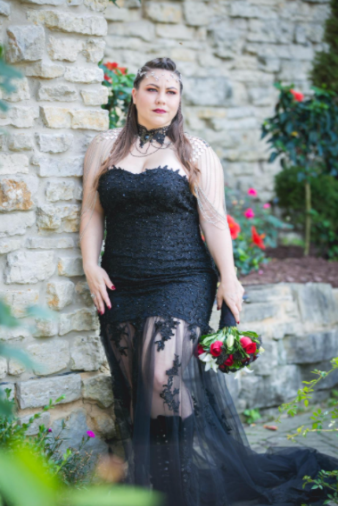 Plus Size Black Gothic Wedding Dress