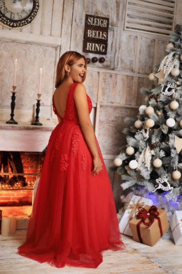 Red Christmas Photoshoot Dress