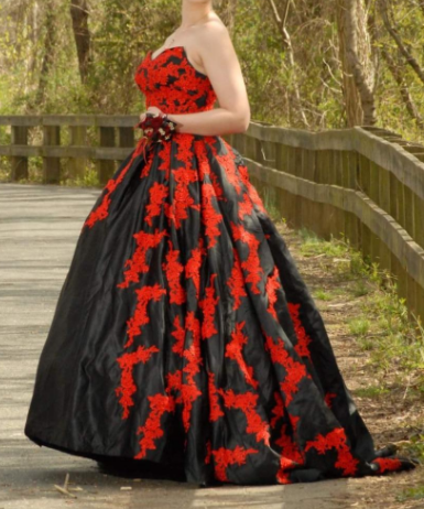 Red and Black Gothic Wedding Dress Online