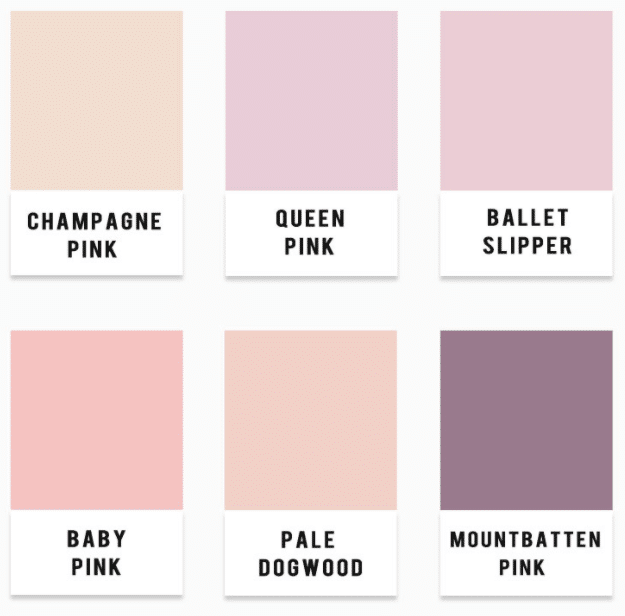 Shades of Pink, Blush Pink, and Blush for Bridesmaid Dresses