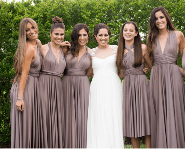 Taupe and Light Brown Transformer Infinity Bridesmaid Dresses