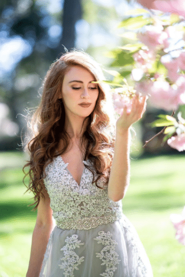 Vintage Light Blue and Silver Wedding Dress