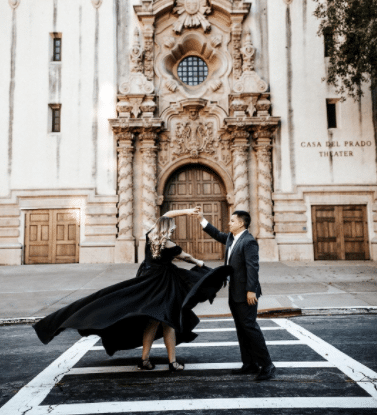 Winter Engagement Photoshoot Outside Cathedral