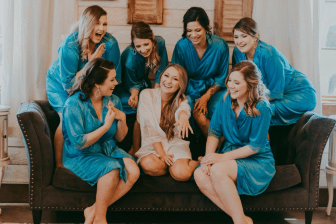 cheap blue bridesmaid satin and silk robes in bulk on Amazon