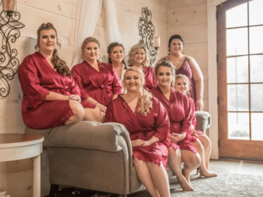 burgundy and wine red cheap bridesmaid robes in bulk for rustic wedding
